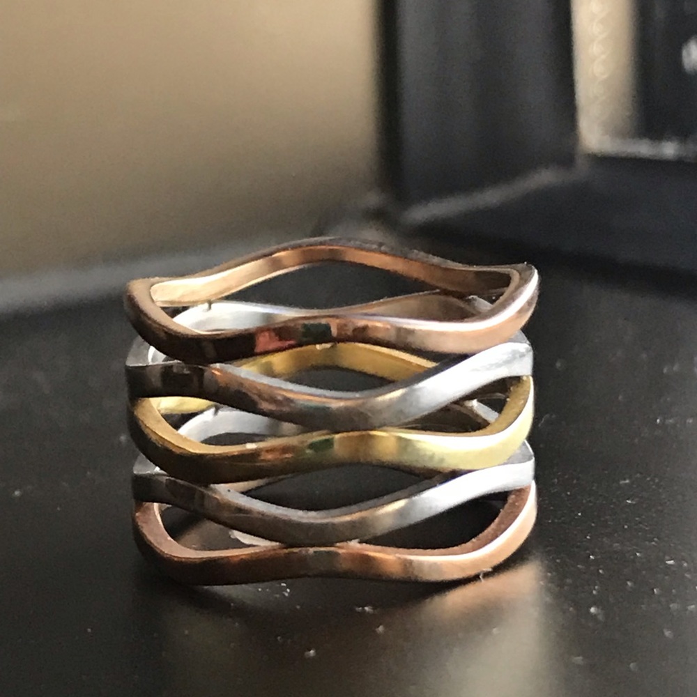Three toned ribbed ring - Picture 8 of 8